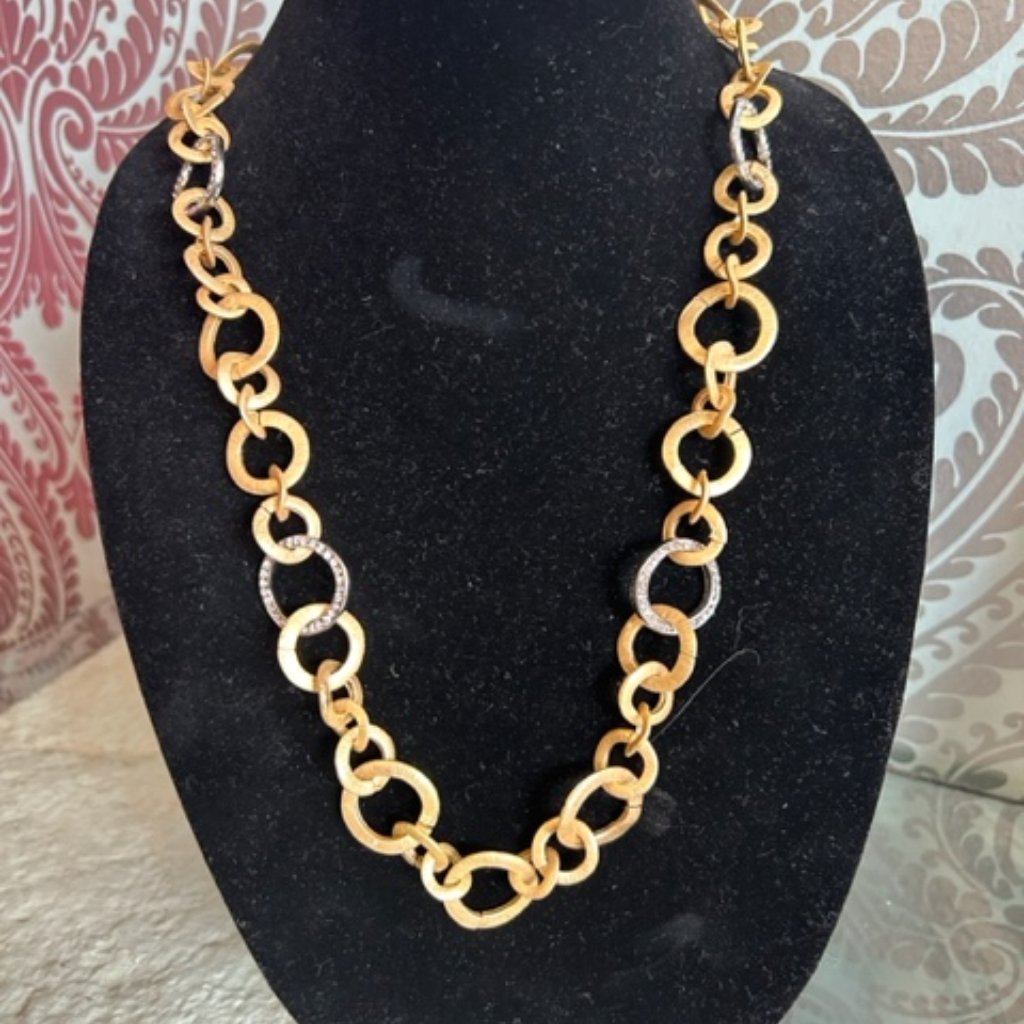 Svr133 Long Gold Link Necklace By Liza Kim